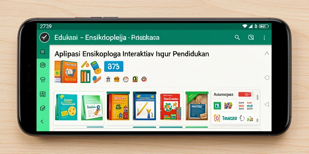 Antarmuka aplikasi Ensiklopedia yang interaktif dan informatif.