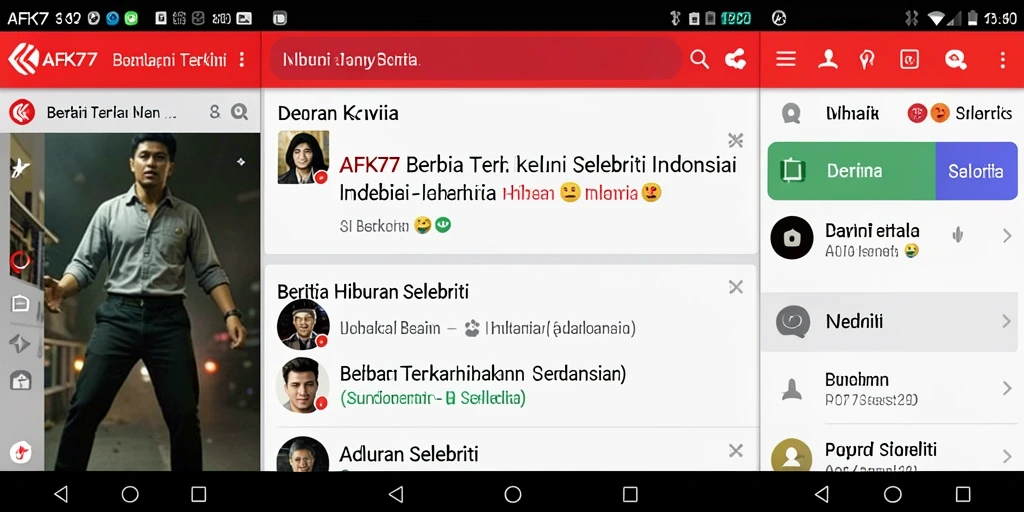 Tampilan antarmuka AFK77 yang menarik dan mudah digunakan untuk berita selebriti.
