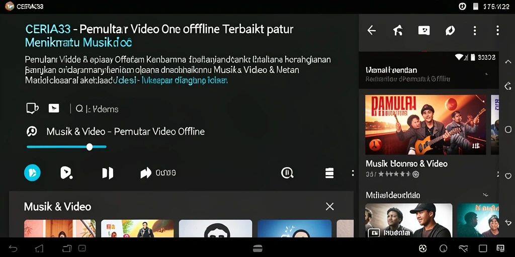 Antarmuka user-friendly CERIA33 saat memutar video offline.