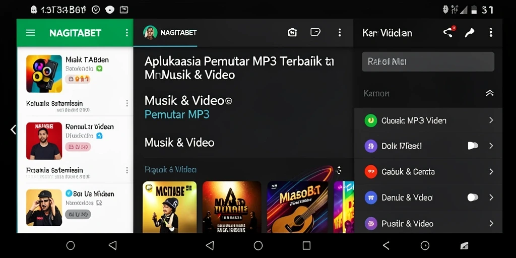 Antarmuka menarik dan intuitif dari NAGITABET Pemutar MP3.