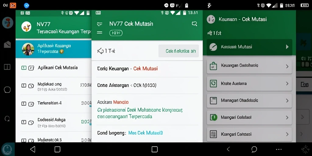Antarmuka NV77 yang menampilkan fitur Cek Mutasi secara jelas.