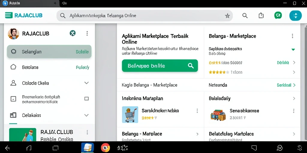 Tampilan antarmuka aplikasi RAJACLUB yang memudahkan belanja online.
