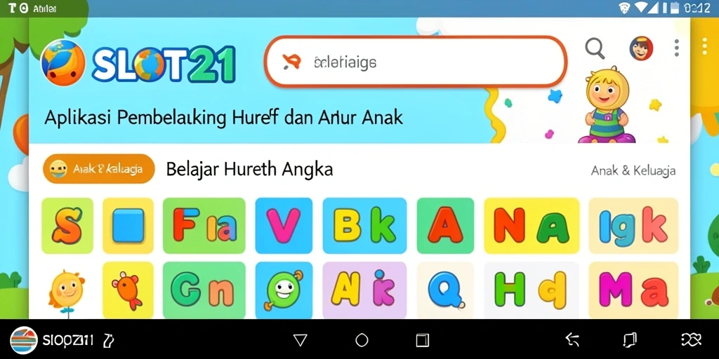 Tampilan antarmuka SLOT21 dengan permainan edukatif menarik untuk anak.