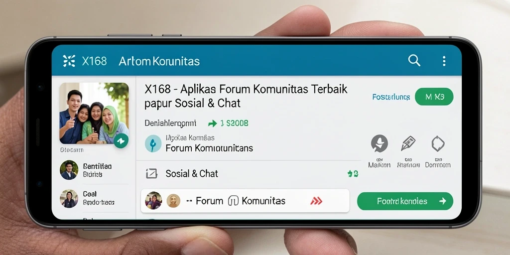 Tampilan antarmuka X168 dengan forum komunitas yang interaktif.